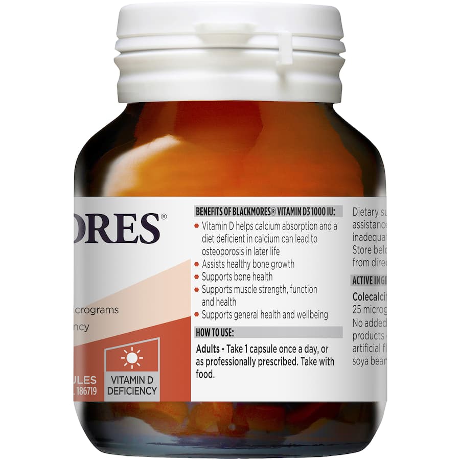 Blackmores Vitamin D3 1000 Iu Capsules 60pack