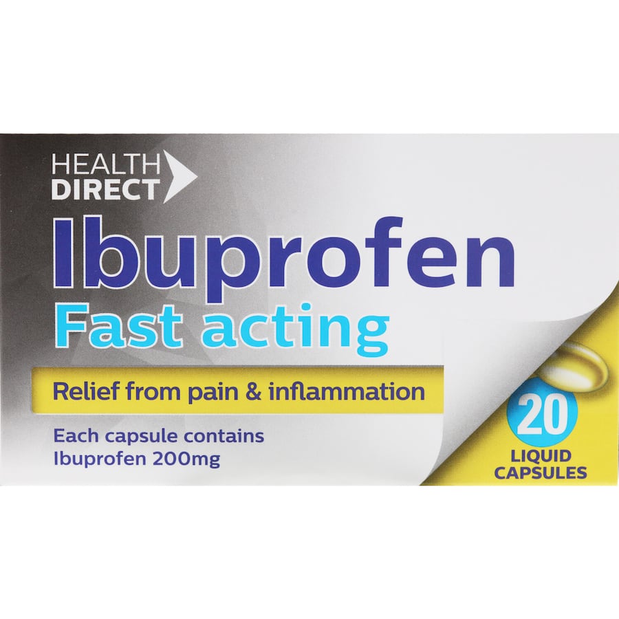 Health Direct Ibuprofen 200mg Liquid Capsules 20pack