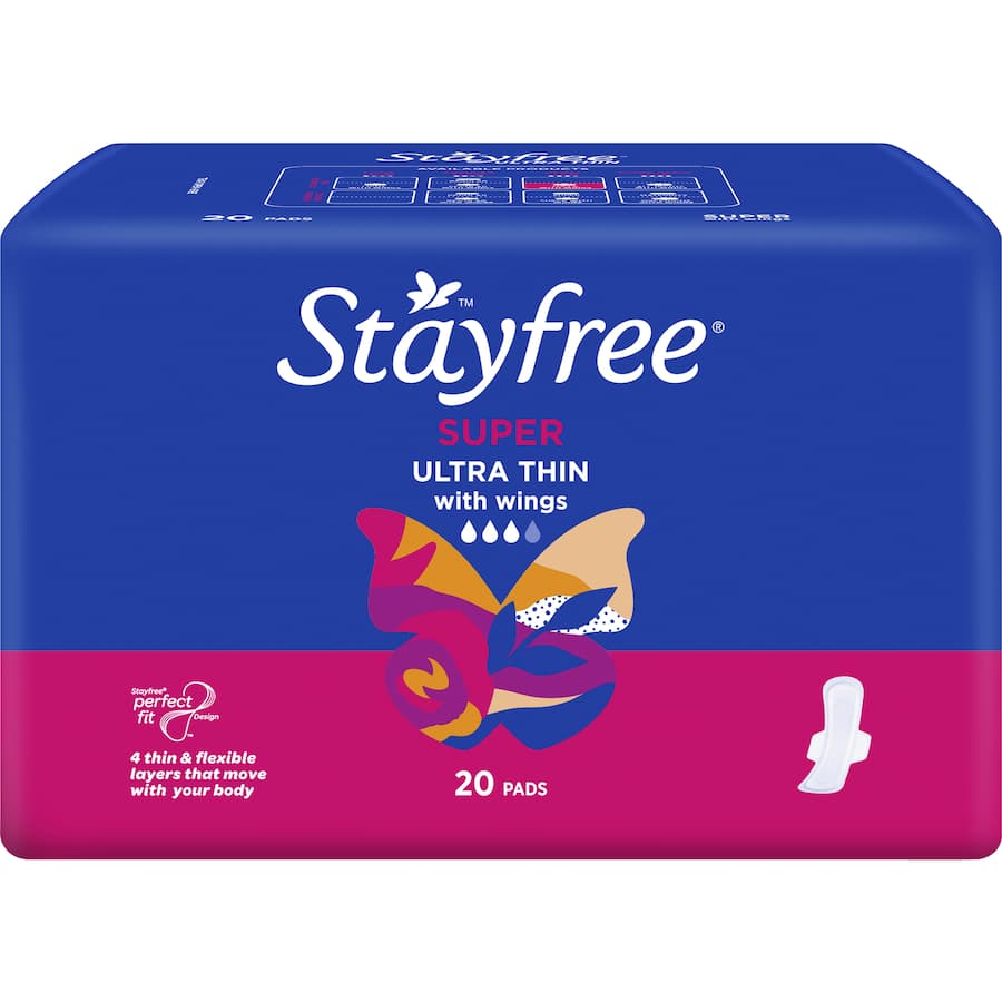 Stayfree Ultra Thin Pads Super Wings 20pack