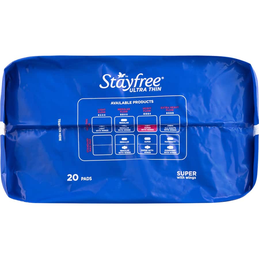 Stayfree Ultra Thin Pads Super Wings 20pack