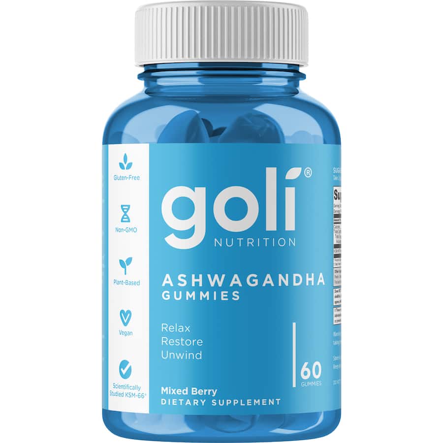 Goli Nutrition Ashwagandha Gummies: Tasty wellness gummies with adaptogenic ashwagandha for stress relief and balance.