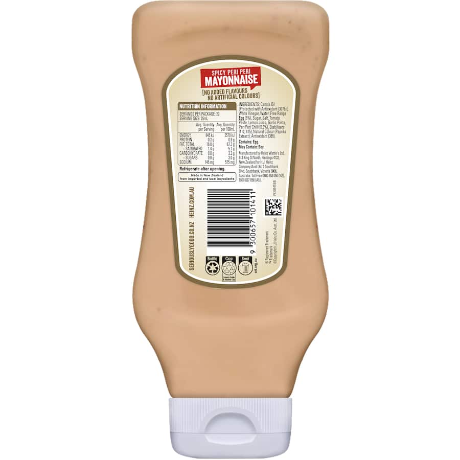 Heinz Seriously Good Mayonnaise Spicy Peri Peri Squeeze bottle 500mL