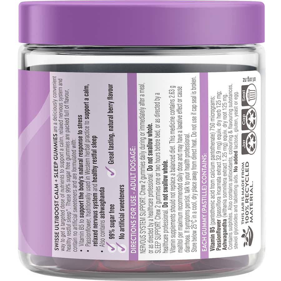 Swisse Calm + Sleep Gummies Supplements 60pack