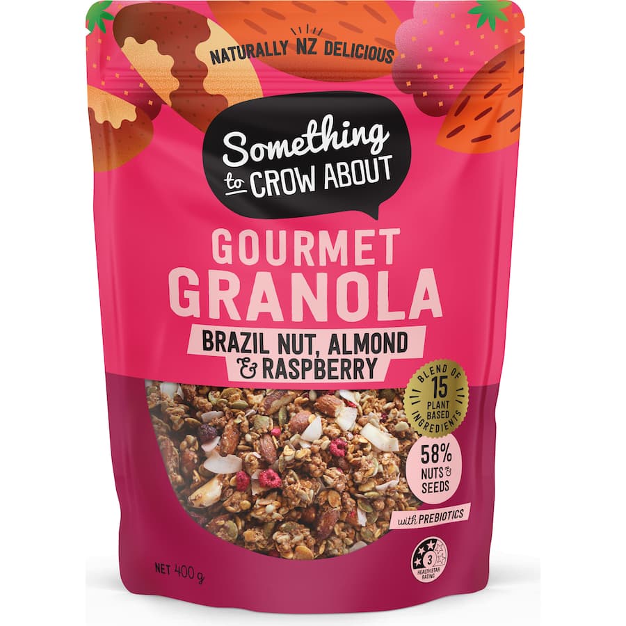 Something To Crow About Granola Brazil Nut, Almond & Raspberry 400g