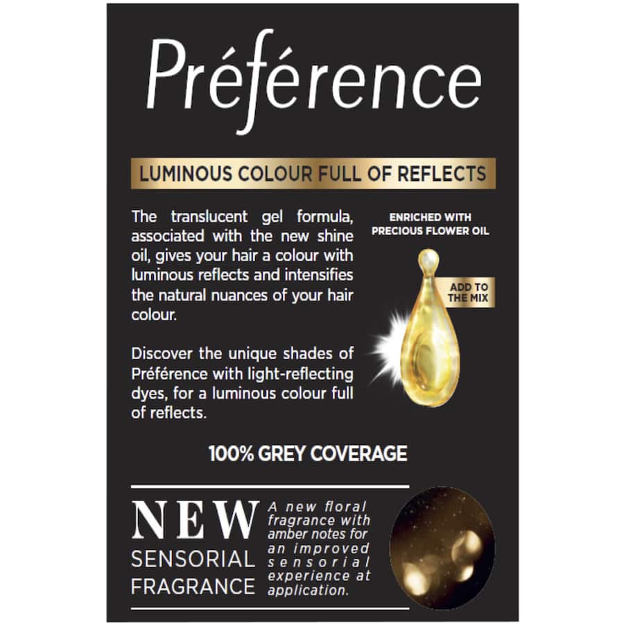 L'Oreal Paris Preference Hair Colour in Alaska 10/21 offers vibrant, long-lasting color with perfect grey coverage and high shine.