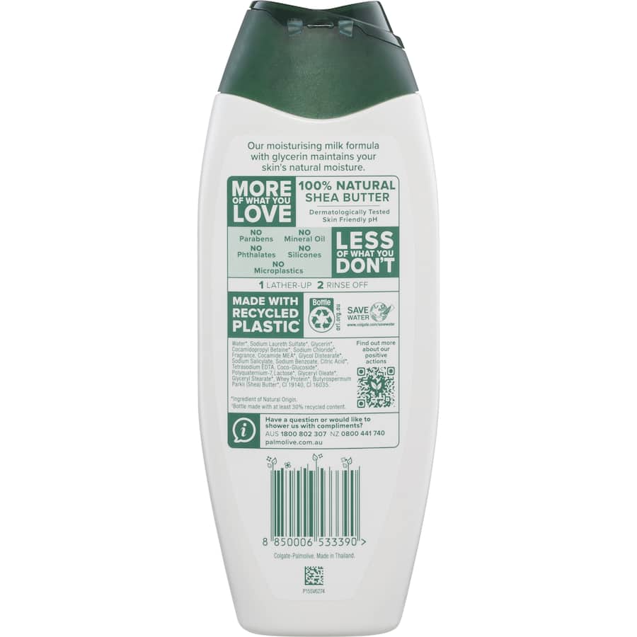 Palmolive Naturals Body Wash with shea butter, 95% natural ingredients, hydrates and nourishes for soft, radiant skin.