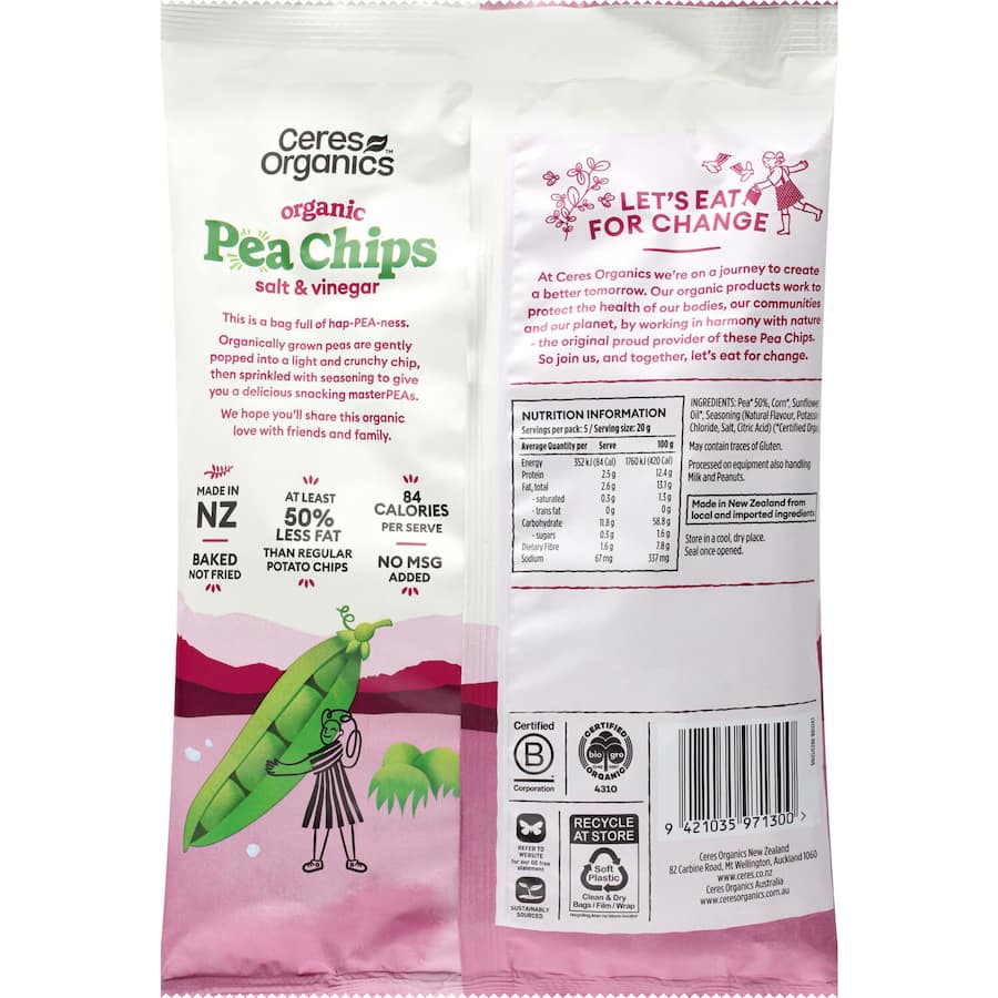Ceres Organics Pea Chips Salt & Vinegar