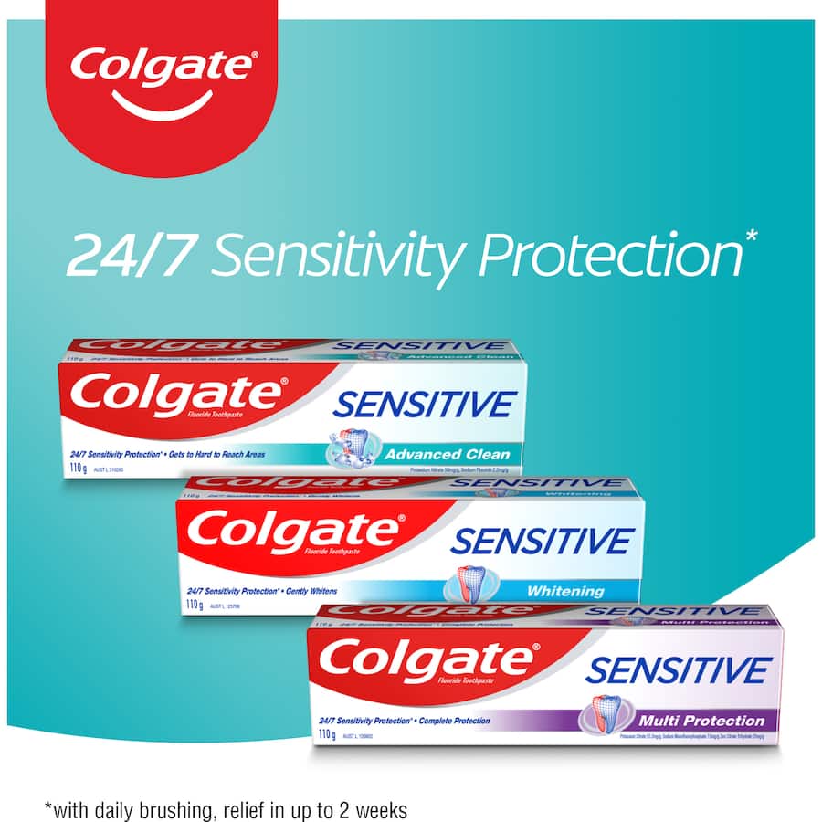 Colgate Sensitive Toothpaste Teeth Whitening for sensitive teeth, offers pain relief, gentle whitening, and plaque protection.