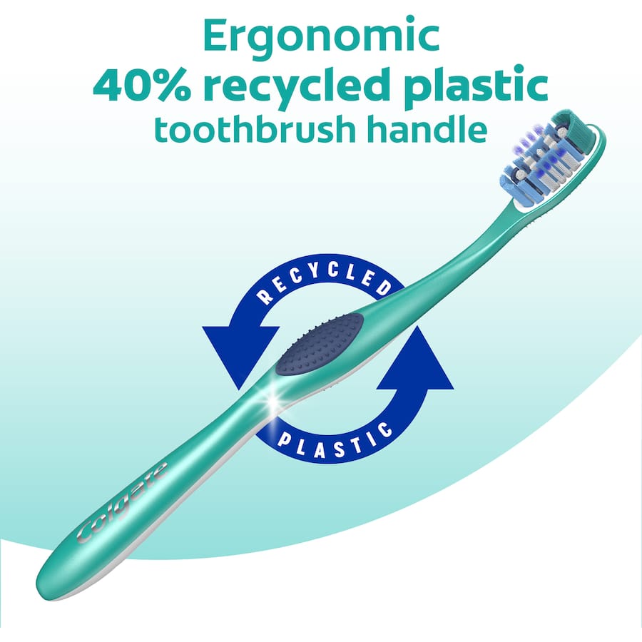 Colgate 360 Whole Mouth Clean Toothbrush, designed for comprehensive oral hygiene with medium bristles and 4-in-1 bacteria removal.