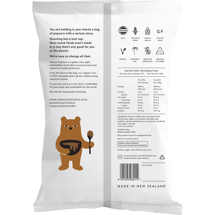 Serious Popcorn Dark Chocolate Drizzle 70g