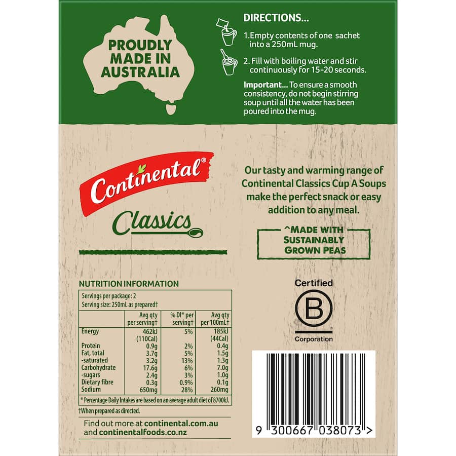 Continental Classics Cup A Soup Dutch Curry with Rice, a quick and wholesome snack, free from artificial additives and sustainably sourced.