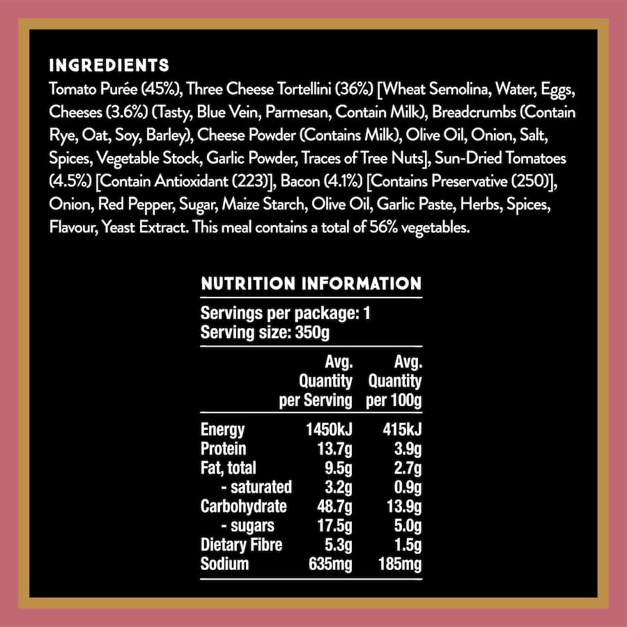 Wattie's Pasta Meal Tortellini In Tomato & Bacon Pouch 350g