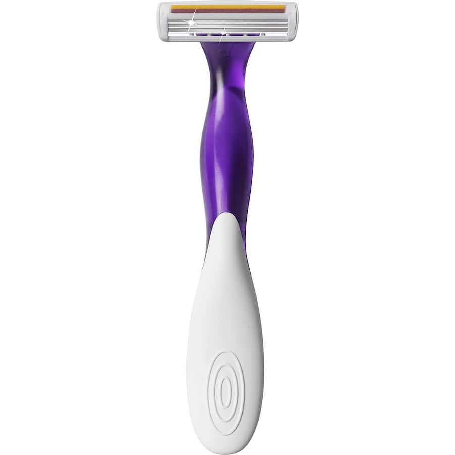 BIC Soleil Disposable Razors in Twilight Lavender, featuring triple blades, a curved handle, and a soothing lavender scent.