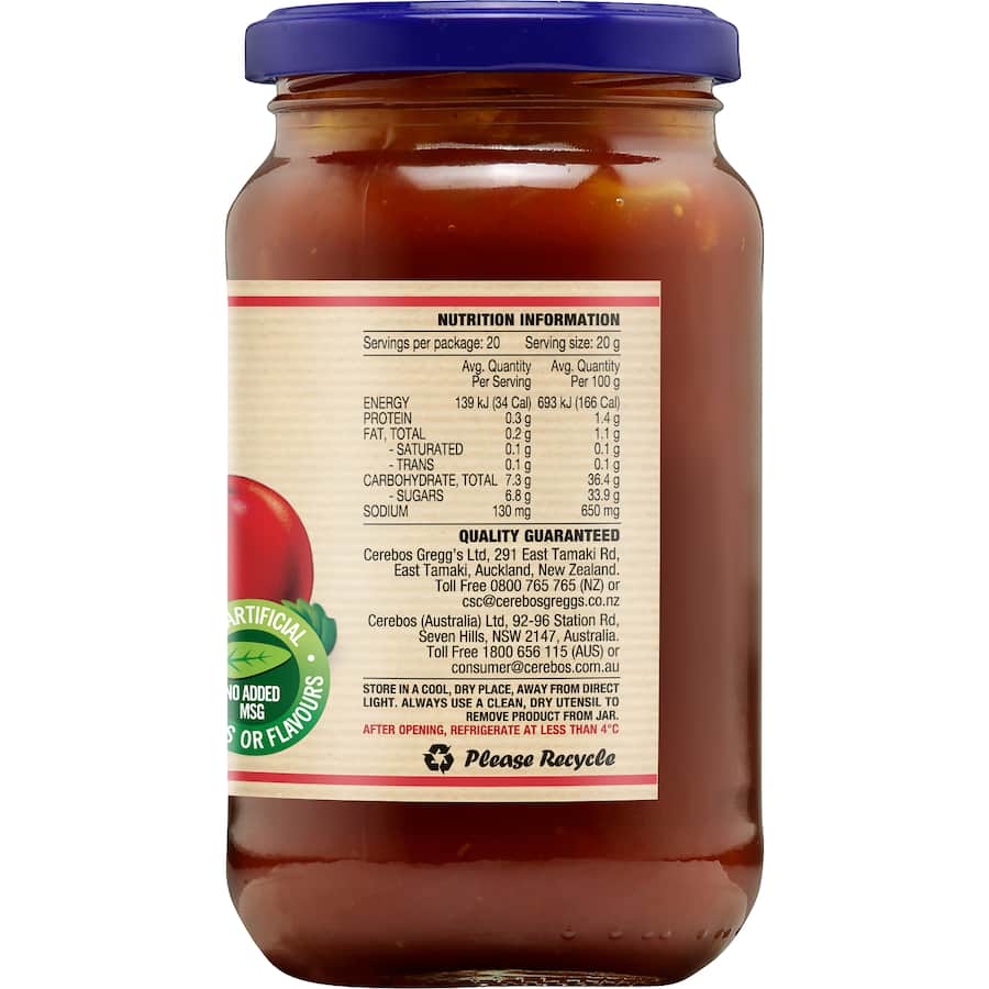 Cerebos Tomato Relish  Jar 400g
