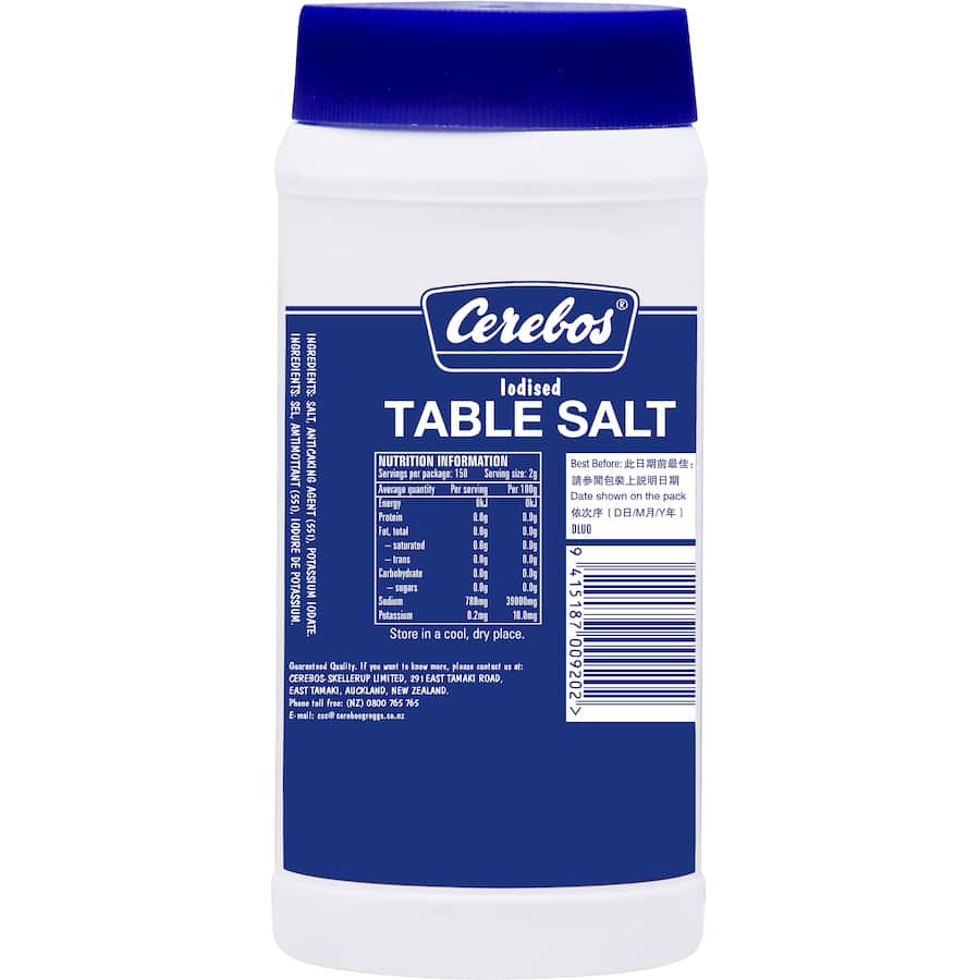 Cerebos Salt Iodised Table Drum 300g
