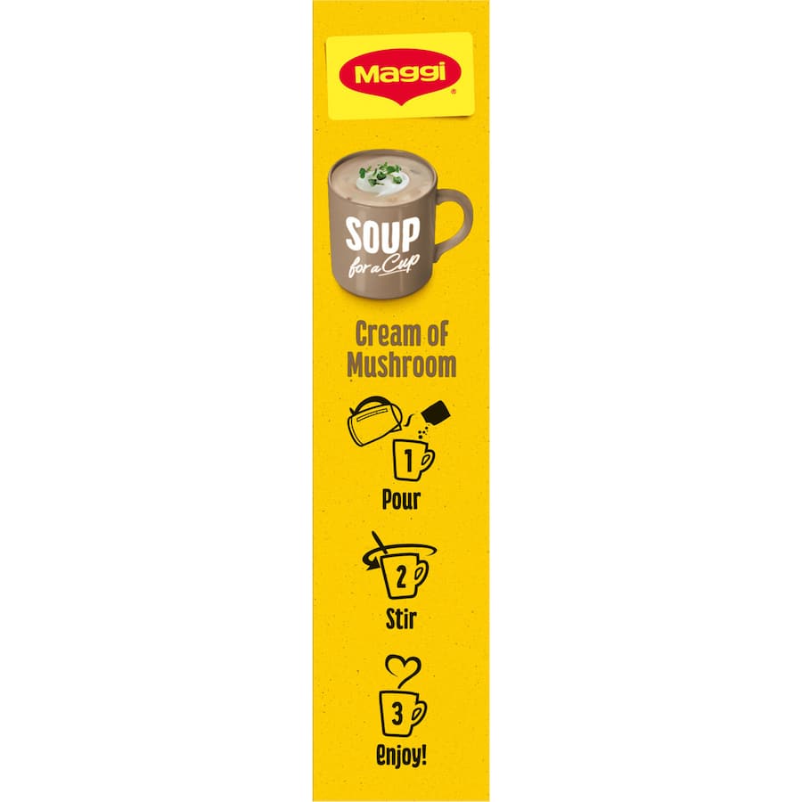 Maggi Soup For A Cup Cream Of Mushroom, a quick and creamy instant soup perfect for busy lifestyles.