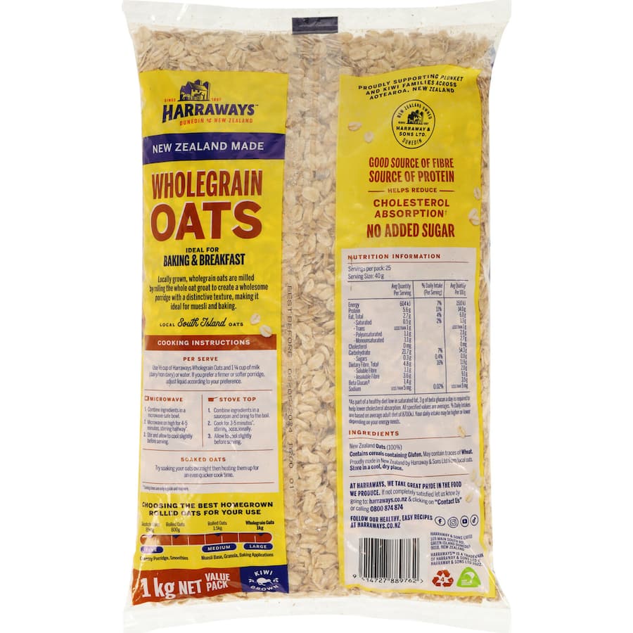 Harraways Oats Wholegrain Traditional 1kg