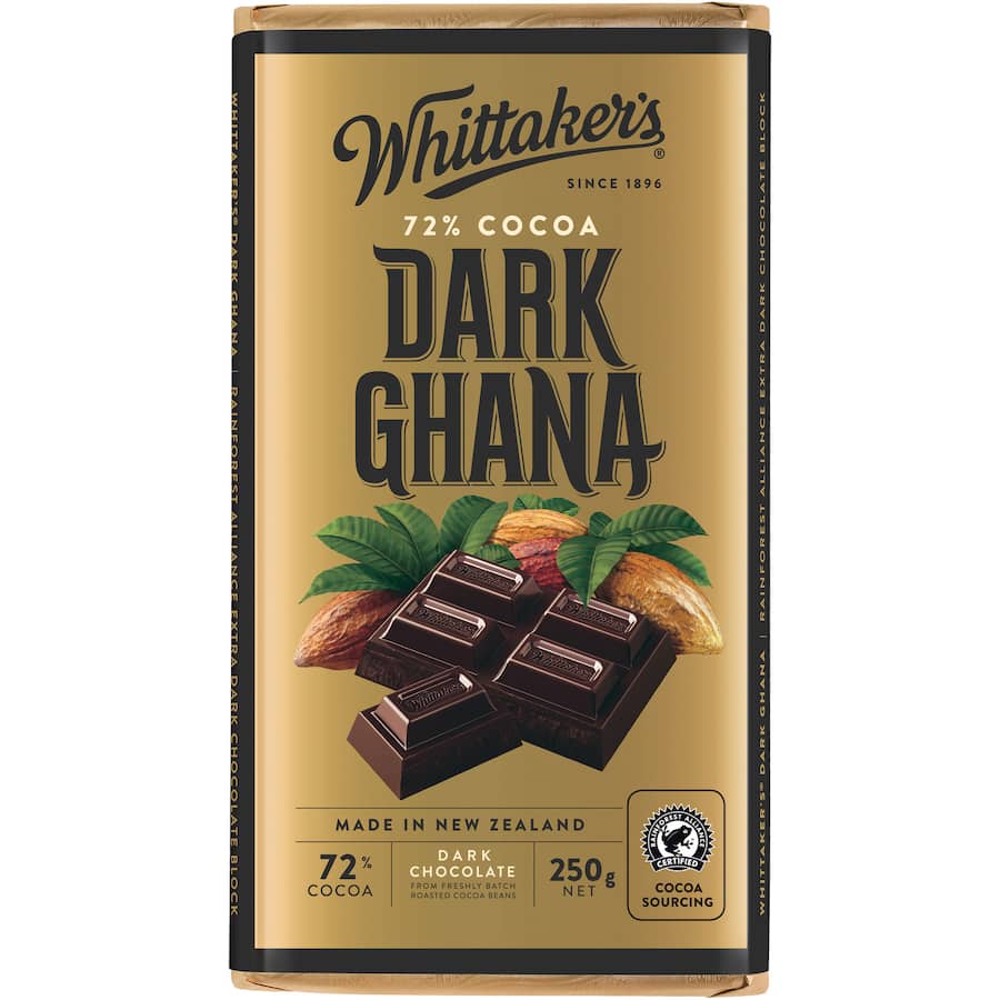 Whittakers Chocolate Dark Ghana 72% Block 250g