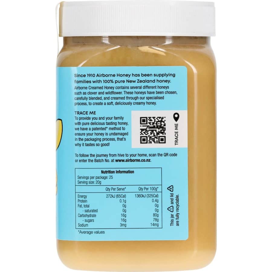 Airborne Clover Honey Creamed 500g