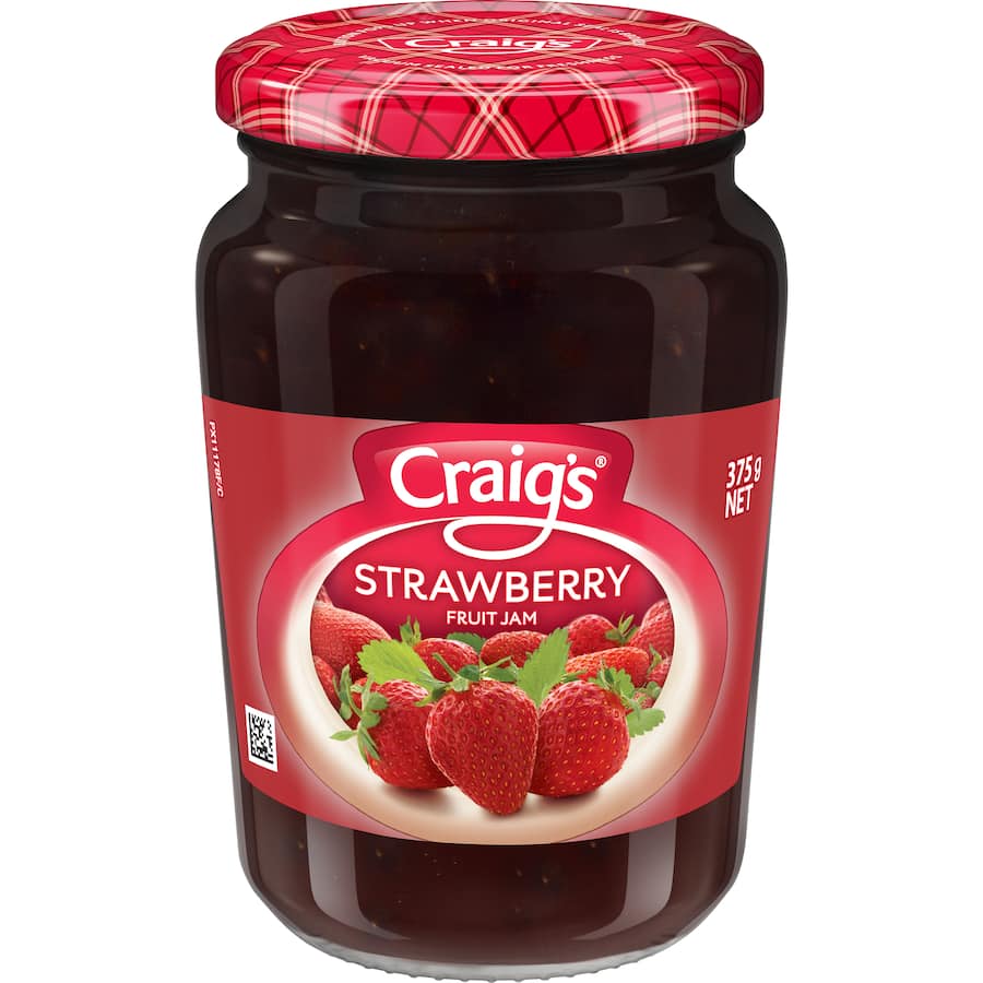 Craigs Fruit Jam Strawberry Jar 375g