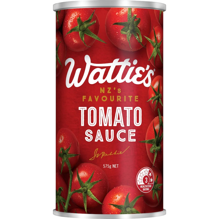 Wattie's Tomato Sauce bottle featuring rich, tangy flavor, no artificial additives, ideal for Kiwi meals and barbecues.