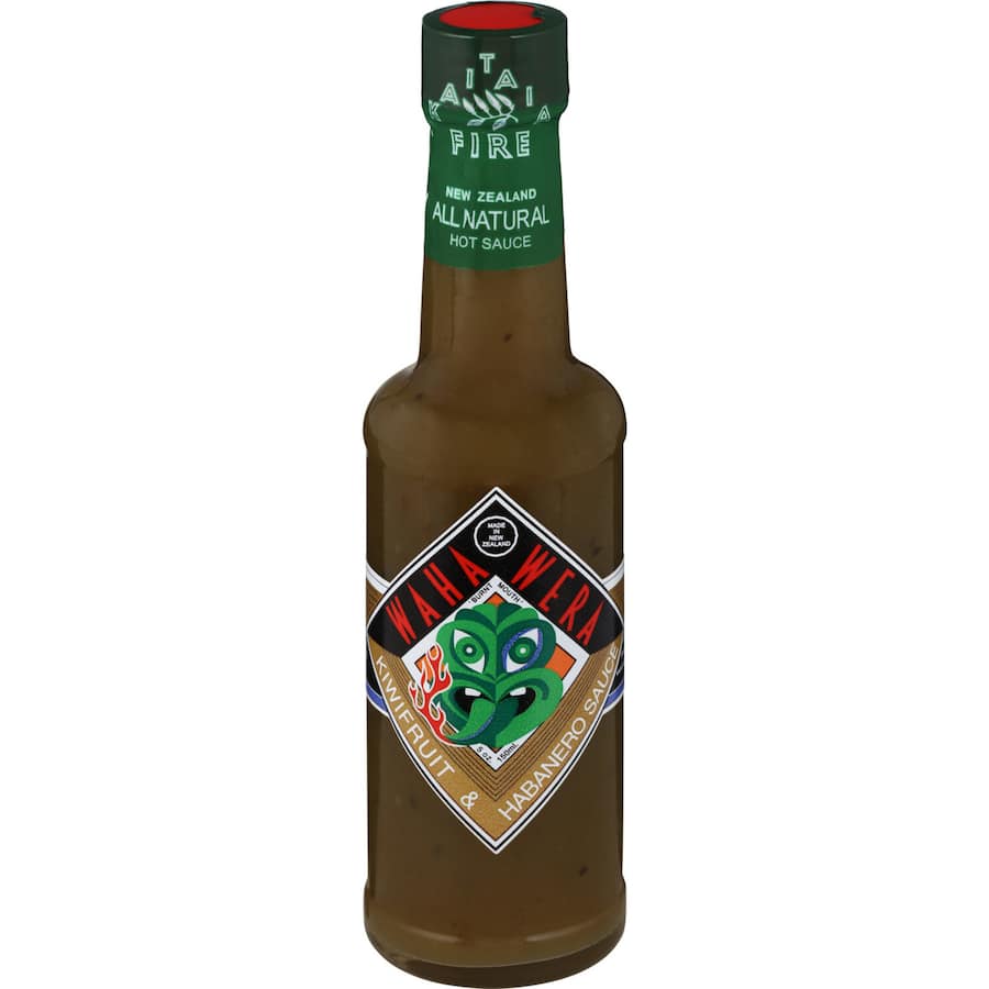 Waha Wera Kiwifruit Sauce & Habanero: tangy kiwi and spicy habanero blend for grilling, marinades, and dipping.