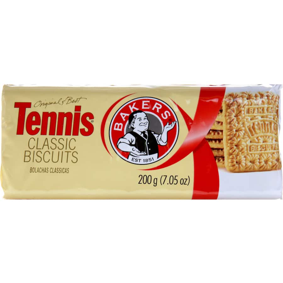 Crispy, buttery Bakers Plain Biscuits Tennis, perfect for tea time or snacking, with a smooth melt-in-your-mouth texture.