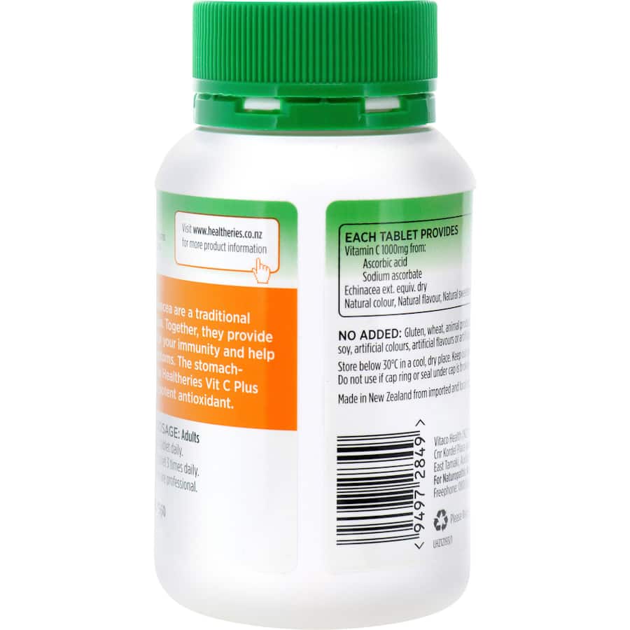 Chewable orange-flavored tablets with Vitamin C & Echinacea for immune support and respiratory health.