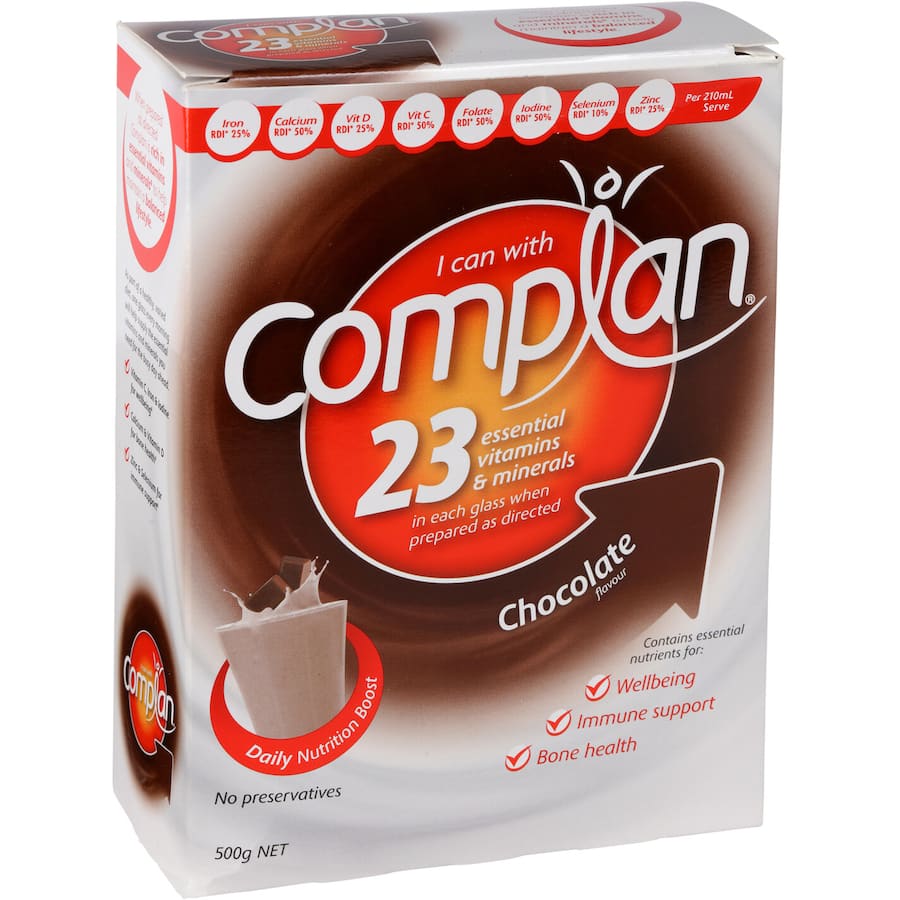 Complan Chocolate Nutrition Formula: a tasty, nutrient-rich drink for balanced energy and growth for all ages.
