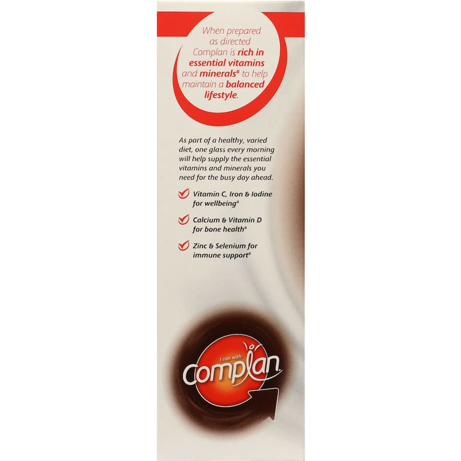 Complan Nutrition Formula Chocolate: a nutritious, protein-rich drink packed with vitamins for energy and healthy growth.
