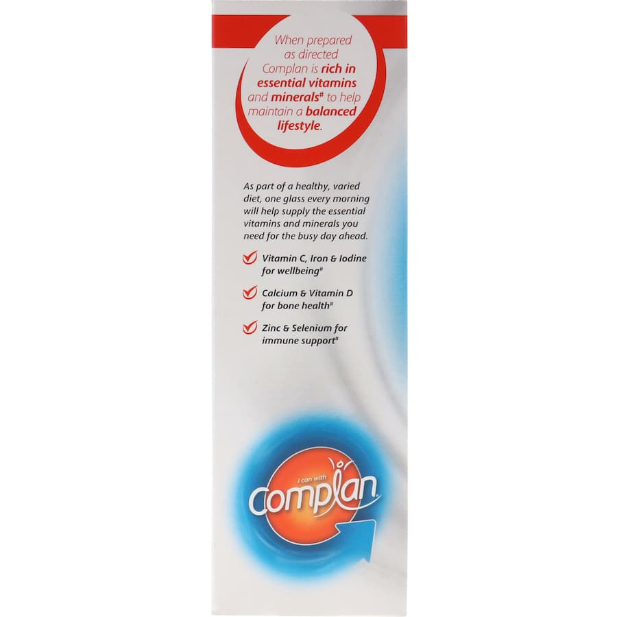 Creamy vanilla Complan Nutrition Formula for balanced vitamins, minerals, and immune support, perfect for busy lifestyles.