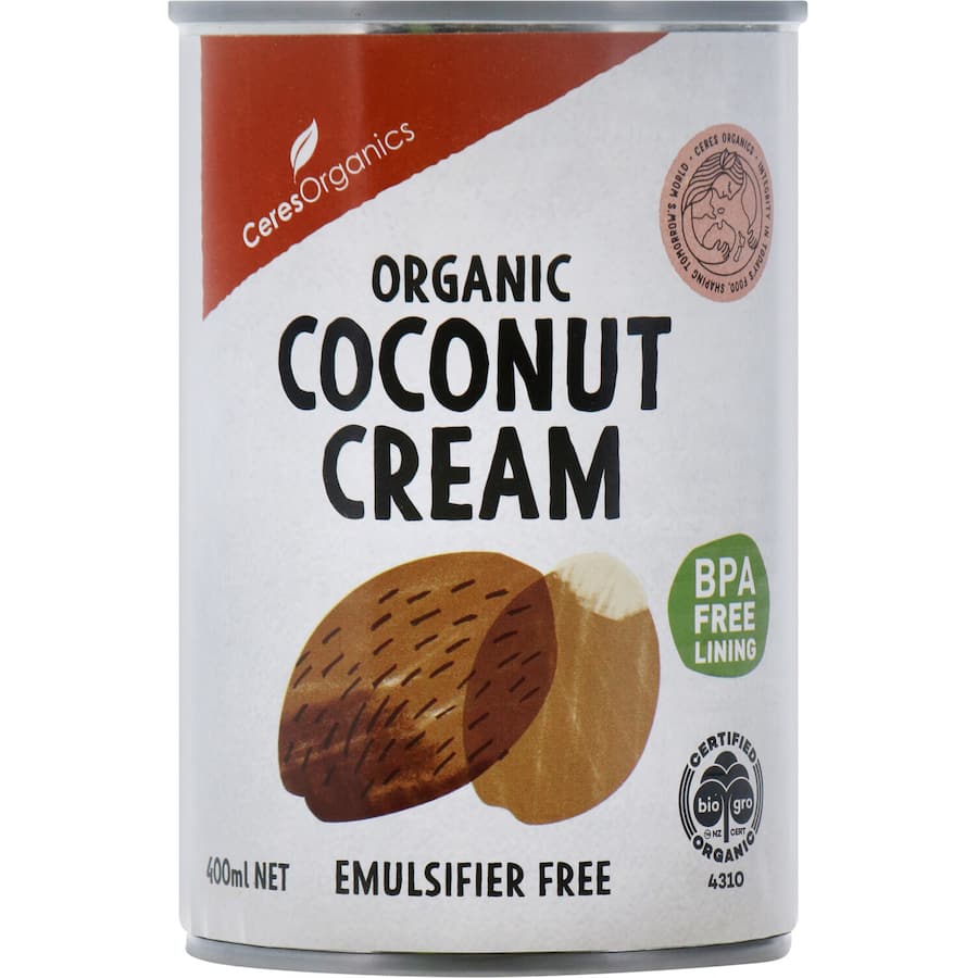 Ceres Organics Coconut Cream Creamy & Unsweetened Can 400mL