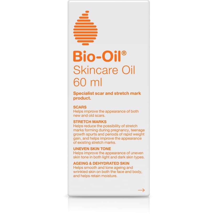 Bio Oil Body Oil, a nourishing solution that improves scars, stretch marks, and uneven skin tone for smooth, radiant skin.