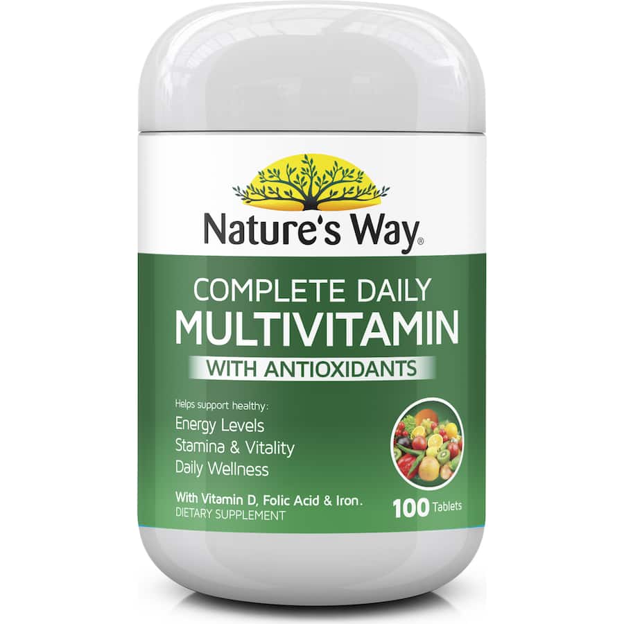 Nature's Way Complete Multivitamin Tablets offer a balanced blend of essential vitamins and minerals for overall health and energy.