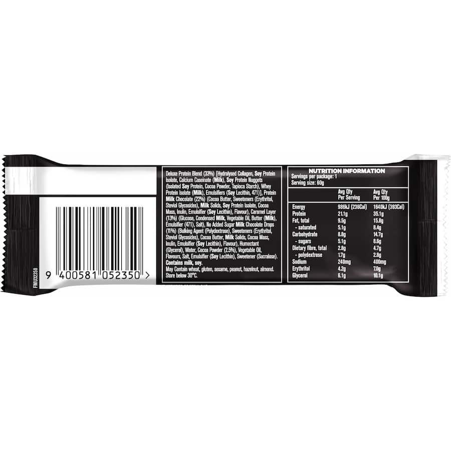 Musashi Deluxe Protein Bar Chocolate Brownie, a gluten-free, low-sugar snack packed with protein for muscle recovery and energy.