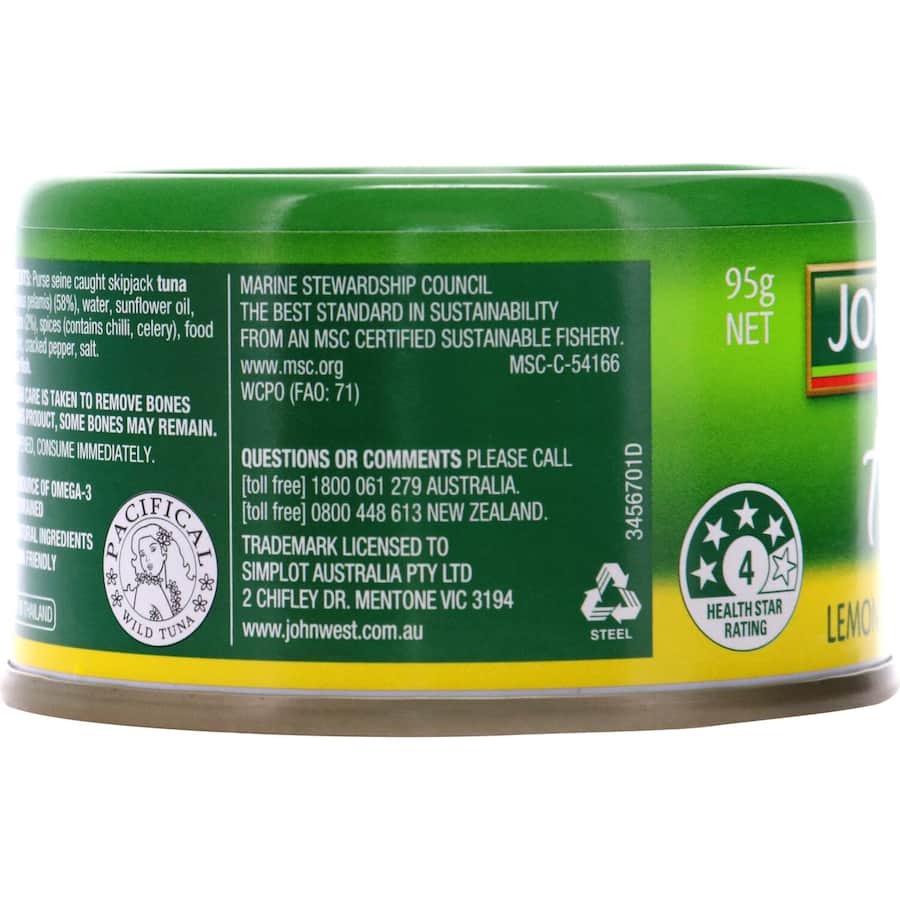 John West Tempters Tuna Lemon & Cracked Pepper Tear tab can 95g