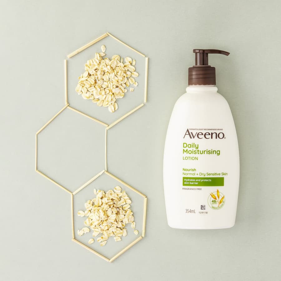Aveeno Active Naturals Body Lotion: Fragrance-free lotion with prebiotic oat, 48-hour hydration for normal and sensitive skin.