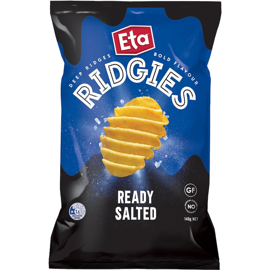 Eta Ridgies Chips Ready Salted 140g