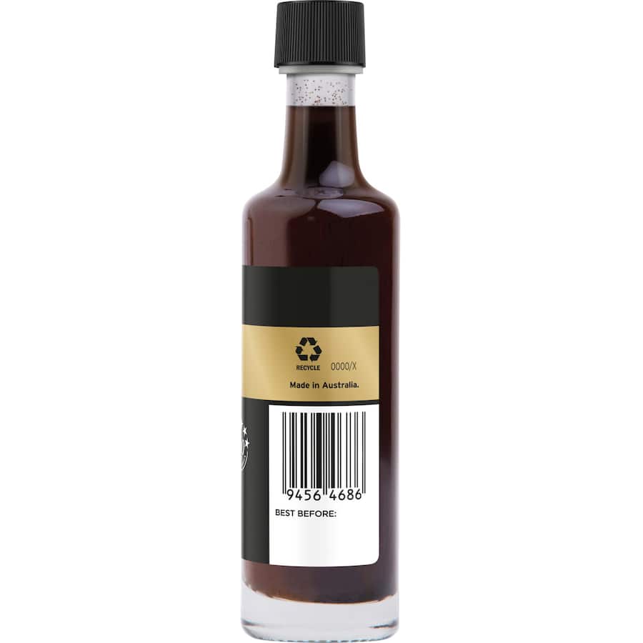 Queen Vanilla Extract with Seeds, featuring real vanilla bean seeds for rich flavor and visual appeal in baking and desserts.