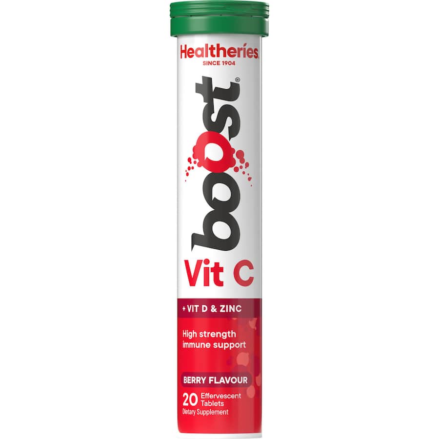 Effervescent vitamin drink with zinc and echinacea in berry flavor to support immunity and overall health.
