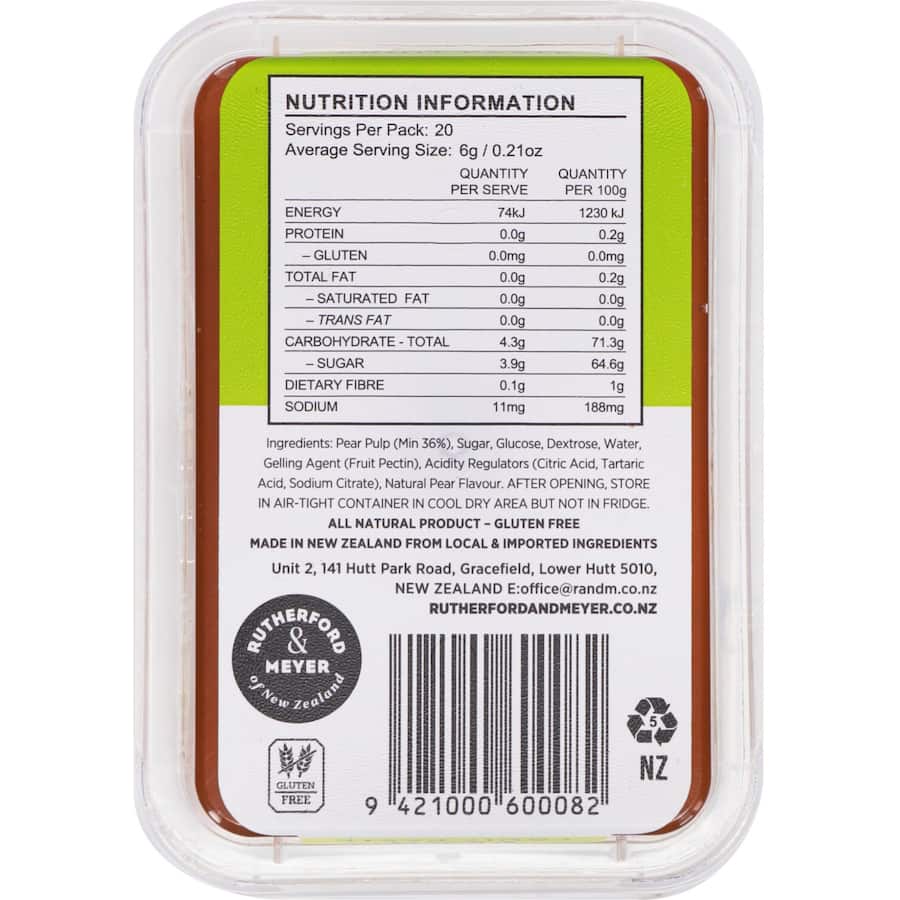 Rutherford & Meyer Fruit Paste Pear 120g