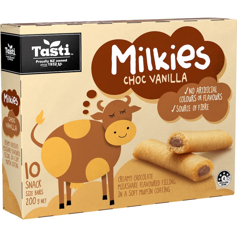 Tasti Milkies Cake Bars Choc Vanilla 10pk 200g
