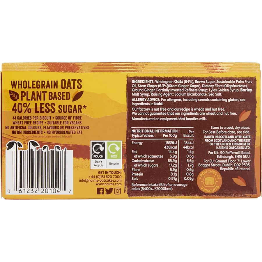 Nairn's Oat Biscuits Stem Ginger 200g