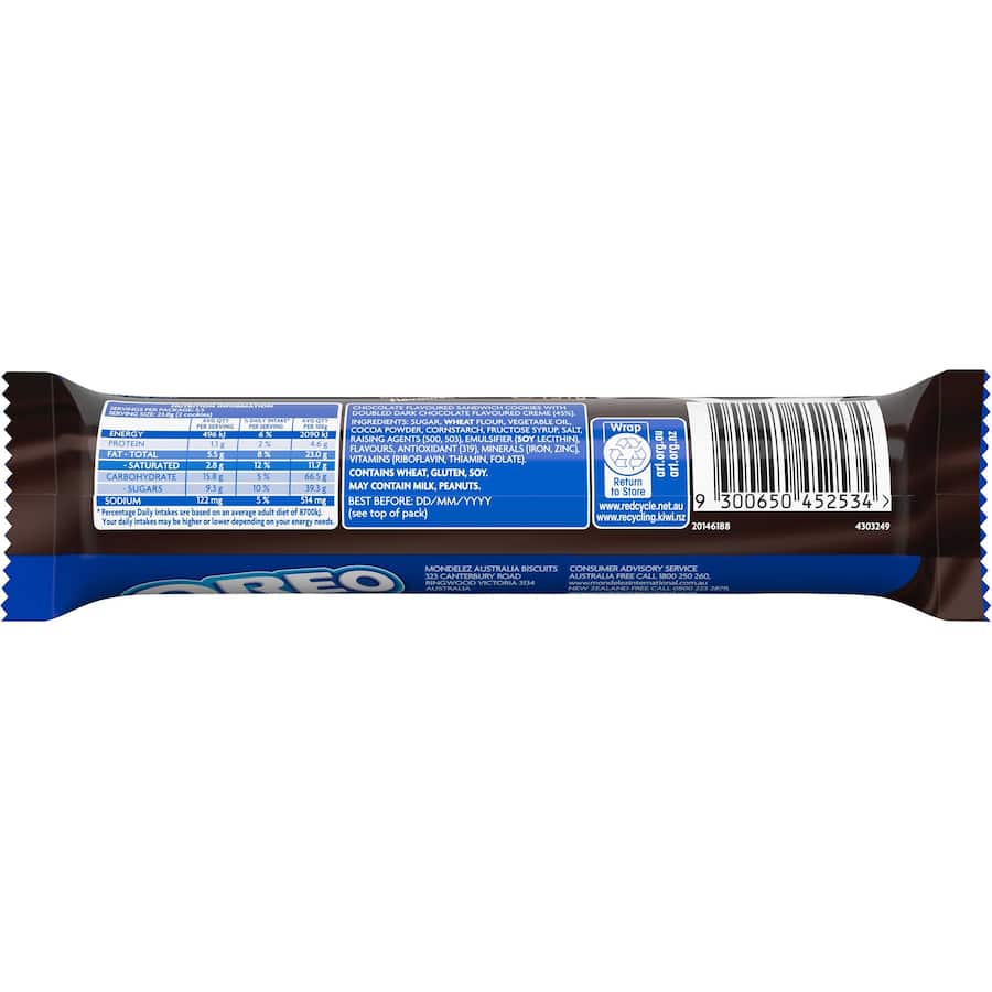 Oreo Creme Filled Biscuits Double Stuff Dark Choc Mudcake 131g