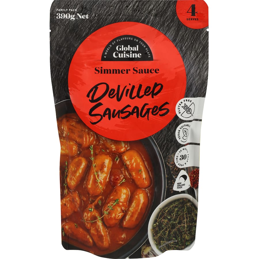 Global Cuisine Stir Through Meal Base Devilled Sausages Sauce Pouch 390g