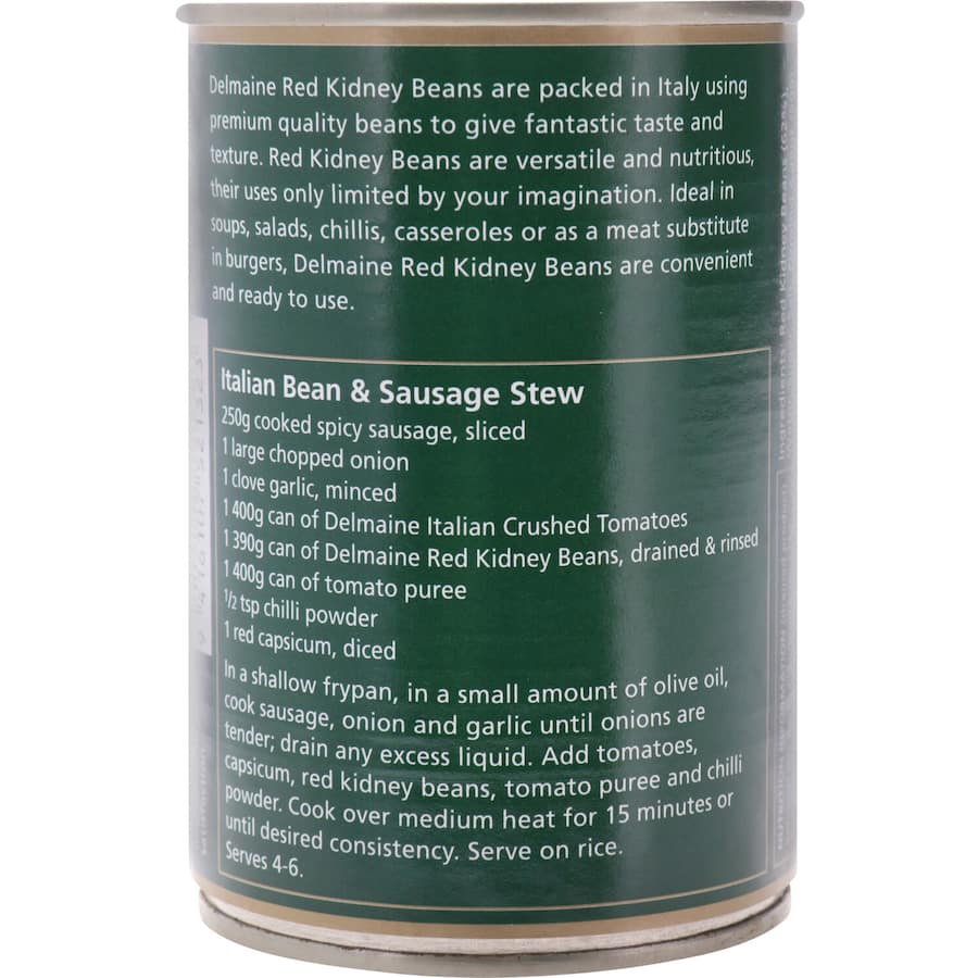 Delmaine Beans Red Kidney Can 390g