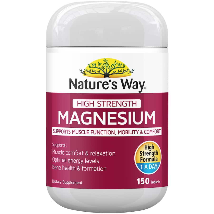High-strength magnesium vitamins with Vitamin B6, D3, and manganese for muscle comfort, relaxation, and energy support.