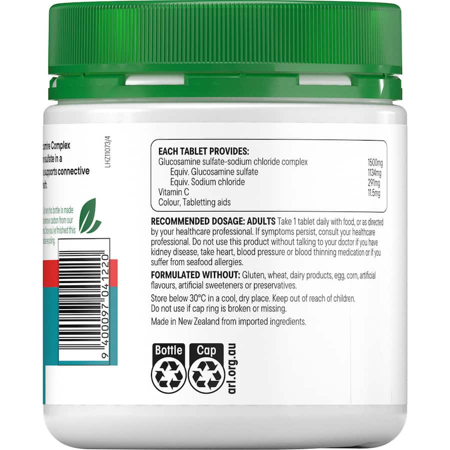 Healtheries Glucosamine Value Pack 1500: Joint health supplement with 1500mg glucosamine for pain relief and cartilage support.