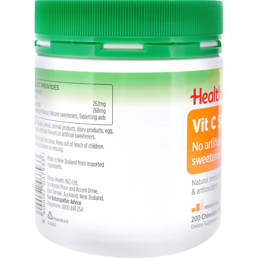 Healtheries Vitamin C Value Pack 500mg, a potent antioxidant for immune support, iron absorption, and healthy skin.