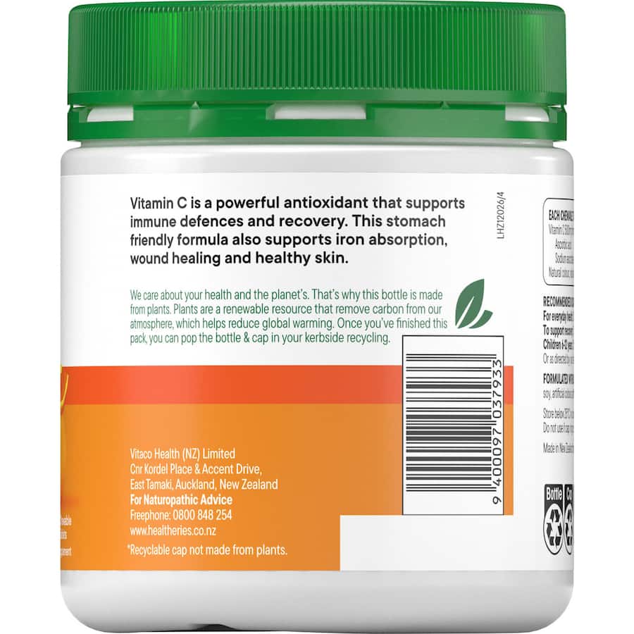 Healtheries Vitamin C Value Pack 500mg, an immune support supplement promoting health, iron absorption, and glowing skin.